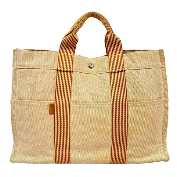 HERMES Handbags - Hermes New Fourre-Tout MM Canvas Tote Bag, Orange, Men's & Women's